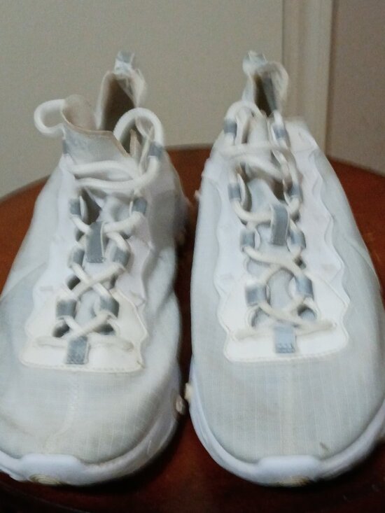 Nike React Element 55 Mens Size 9 Pure Platinum White Sneaker Shoes BQ6167-101